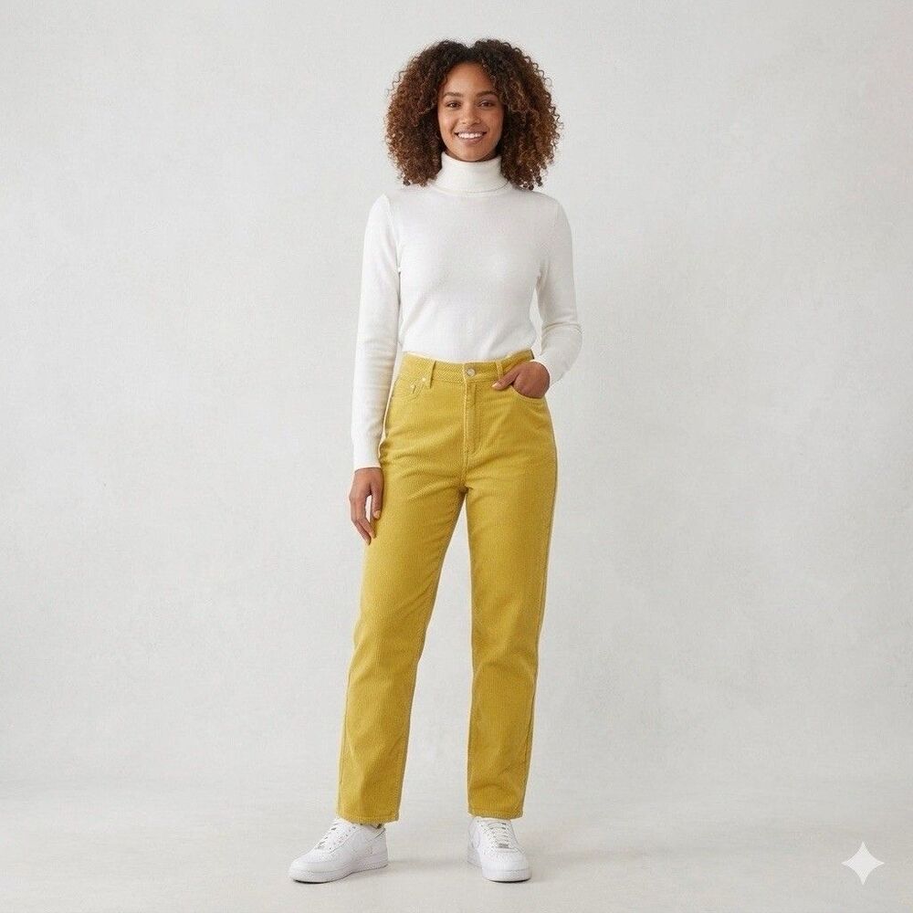 BDG Urban Outfitters Mom High-Rise Corduroy Jeans Mustard Yellow Size 27